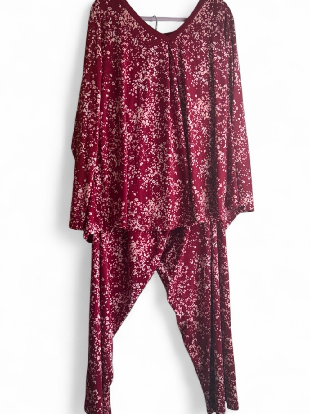 Carole Hochman Burgundy Floral Pajamas